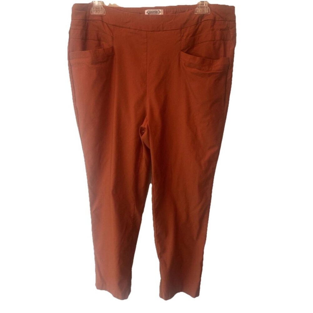 Nanette‎ Lepore Womens Burnt Orange Pull On Ankle Pants XL Casual Colorful
